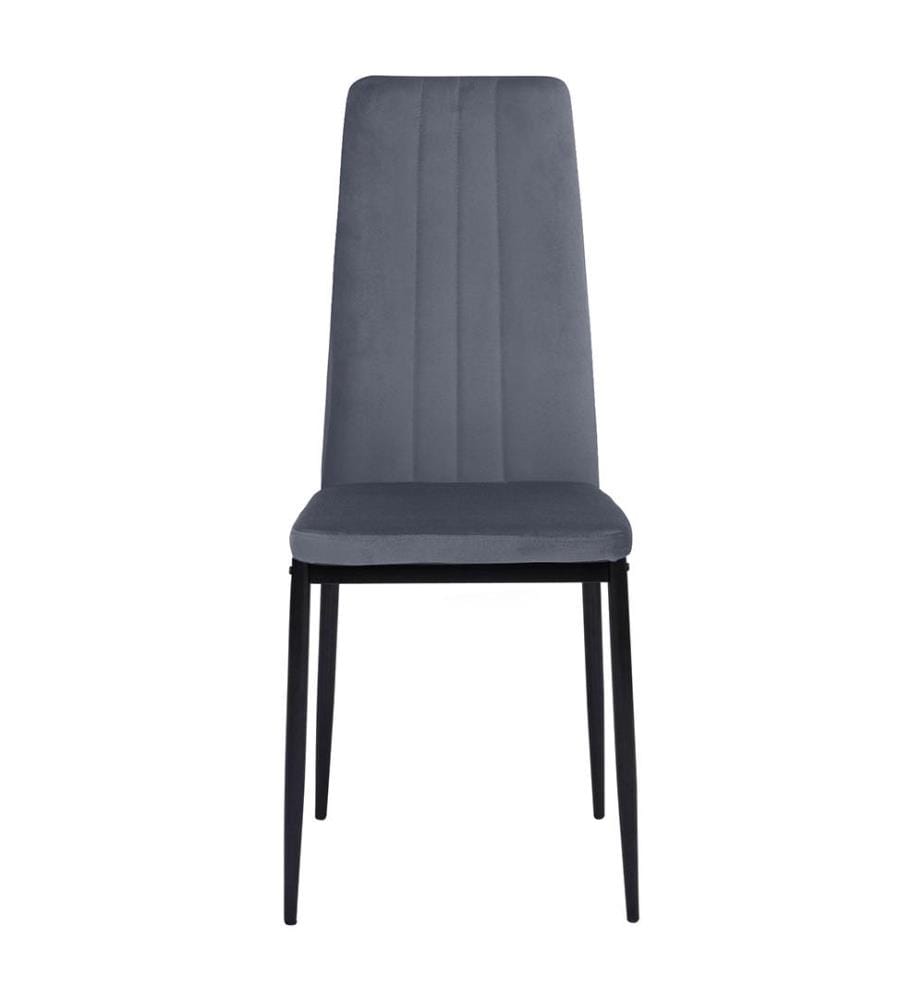 Set of 6 Contemporary Jade Velvet Chairs - Light Grey