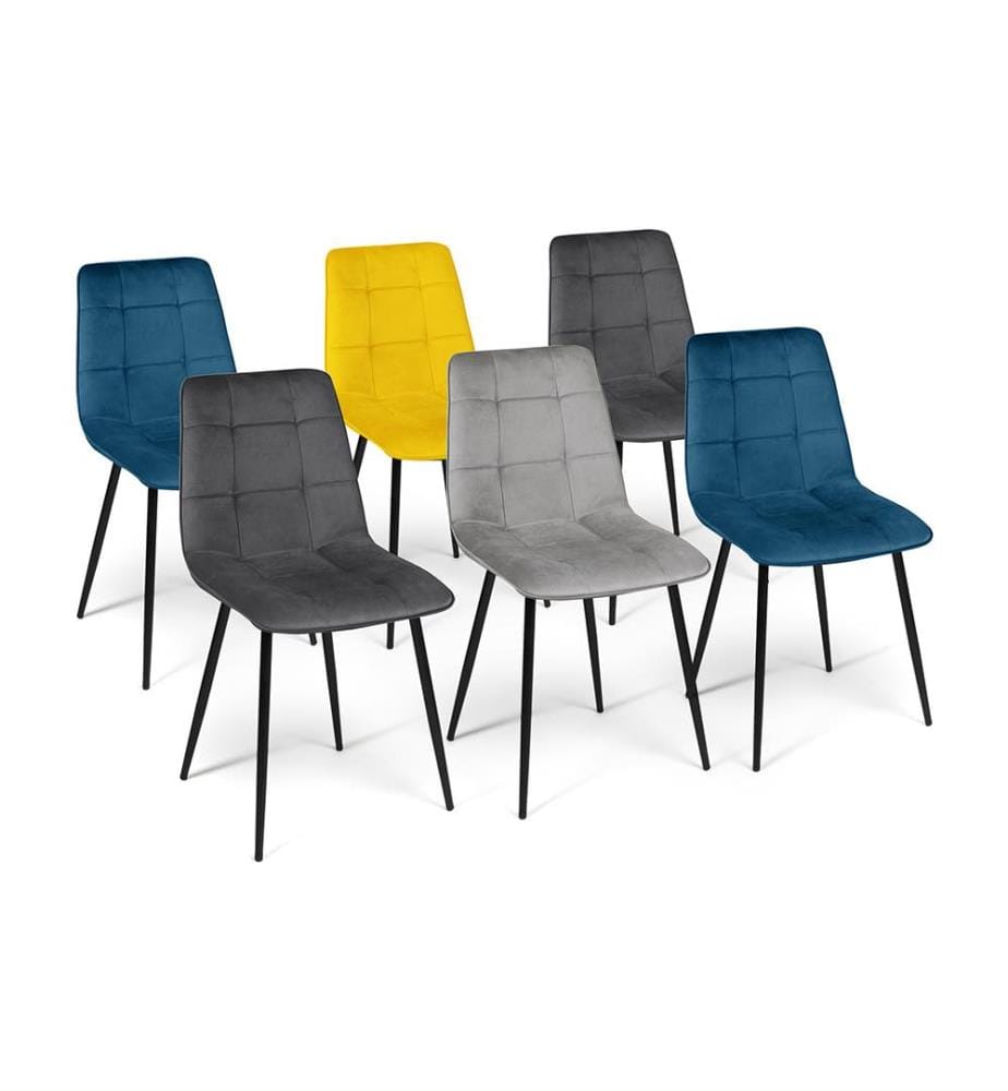 Set of 6 Linda Chairs 46 x 55 x 88 cm - Multicolor