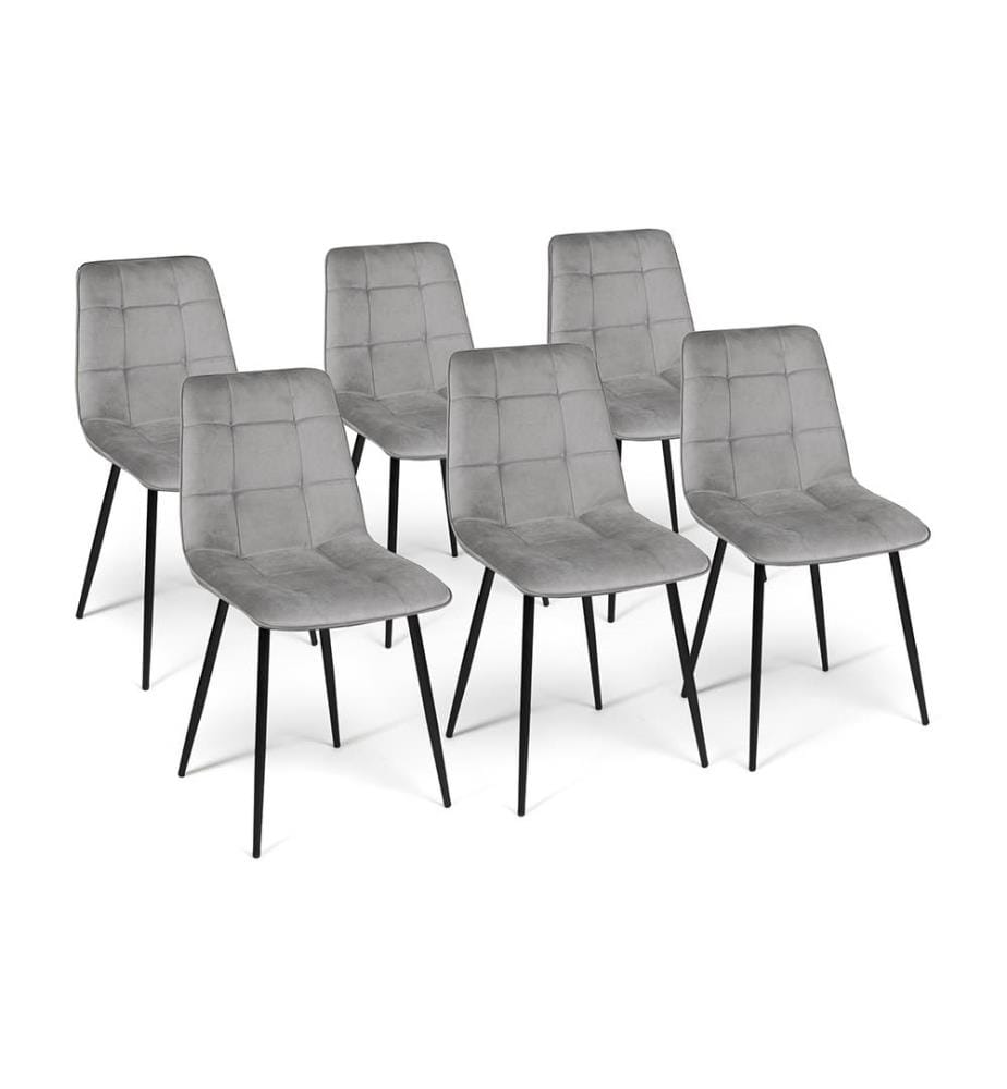 Set of 6 Linda Chairs 46 x 55 x 88 cm - Gris Clair