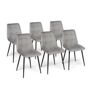 Set of 6 Linda Chairs 46 x 55 x 88 cm - Gris Clair