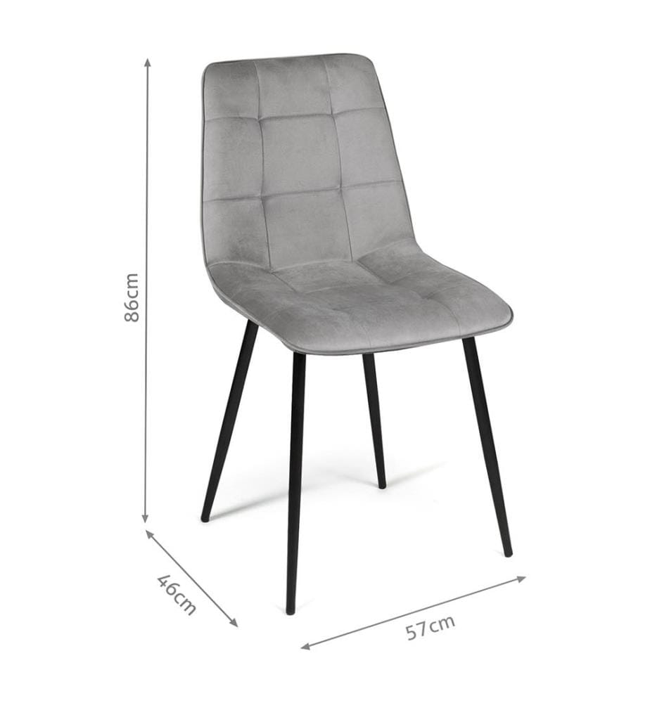 Set of 6 Linda Chairs 46 x 55 x 88 cm - Gris Clair