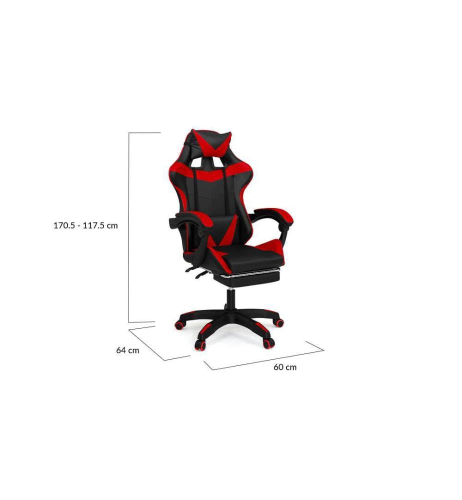 Office Chair 63 x 62 x 114-124 cm - Black & Red