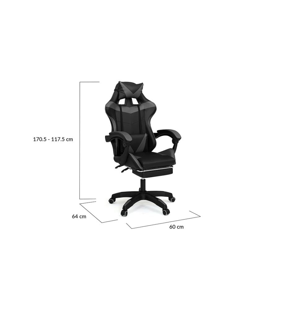 Office Chair 63x62x114-124cm - Black & Grey