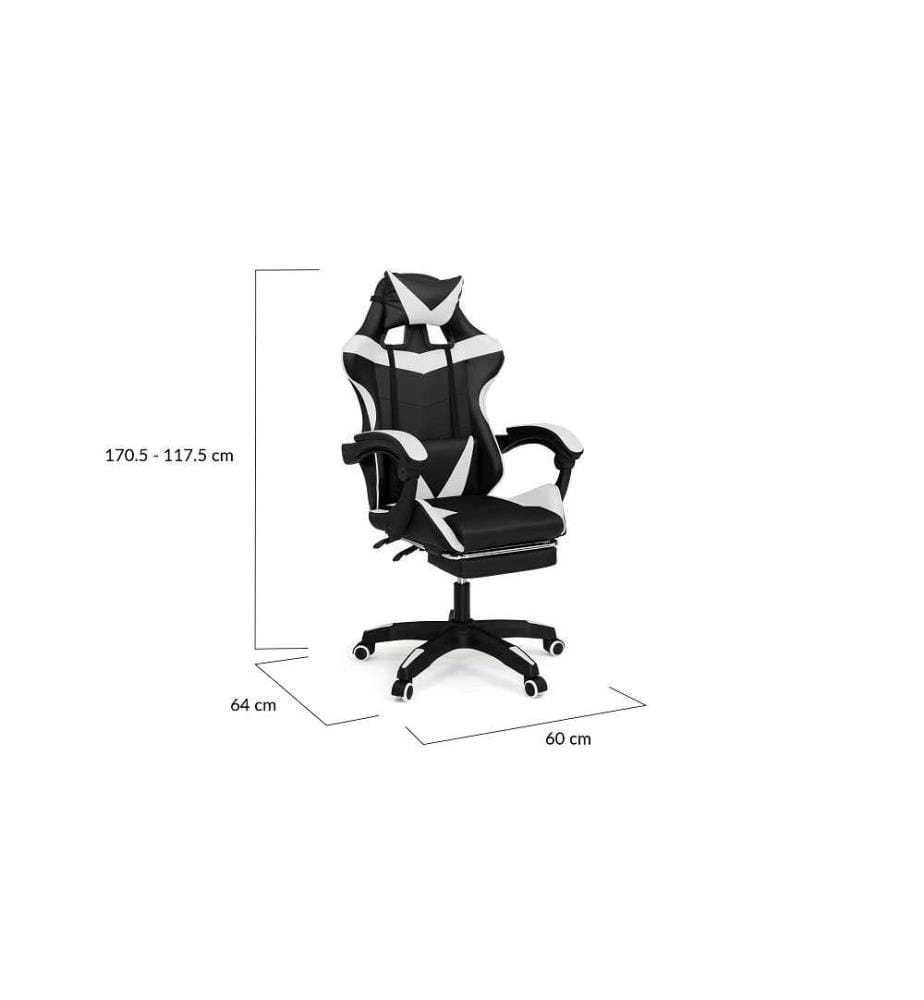 Office Chair 63 x 62 x 114-124 cm - Black & White