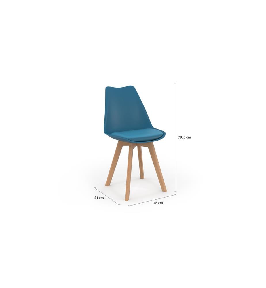 Set of 6 Nordia Chairs 46 x 51 x 79.5 cm - Blue