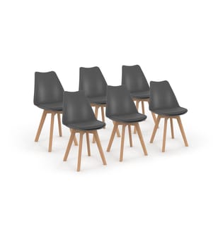 Set of 6 Nordia Chairs 46 x 51 x 79.5 cm - Grey