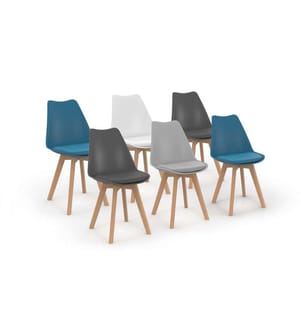 Set of 6 Nordia Chairs - 4 Colours