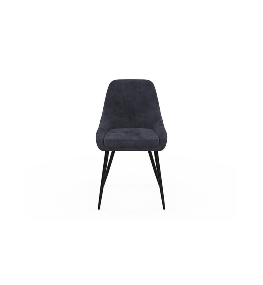 Set of 2 Olivia Chairs - Dark Grey and Black