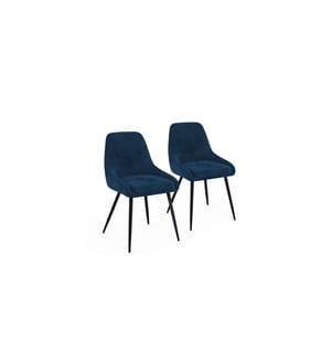 Set of 2 Olivia Chairs - Dark Blue and Black