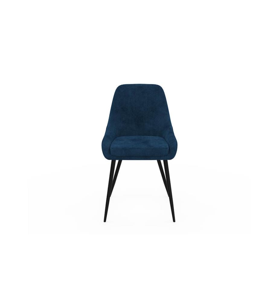 Set of 2 Olivia Chairs - Dark Blue and Black
