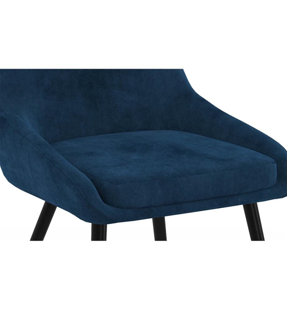 Set of 2 Olivia Chairs - Dark Blue and Black