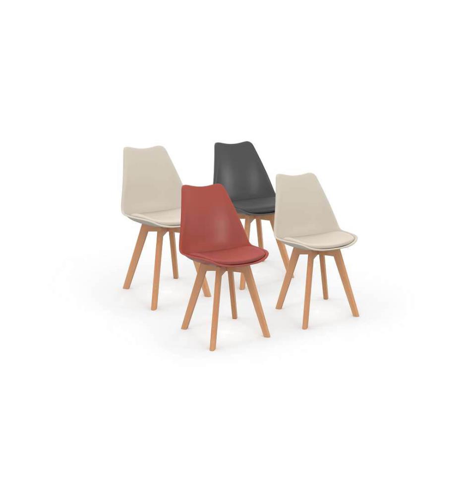 Set of 4 Nordia Chairs 46 x 51 x 79.5 cm - 3 Colours