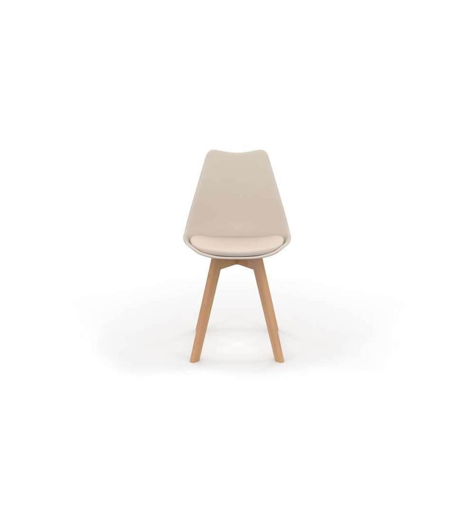 Set of 6 Nordia Chairs 46 x 51 x 79.5 cm - Beige & Brown