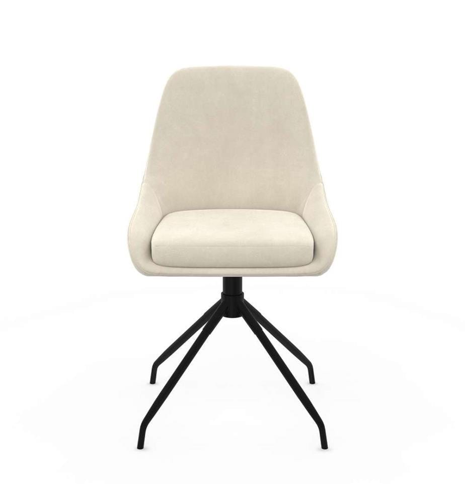 Set of 2 Olivia chairs, swivel seat, metal legs - Cream