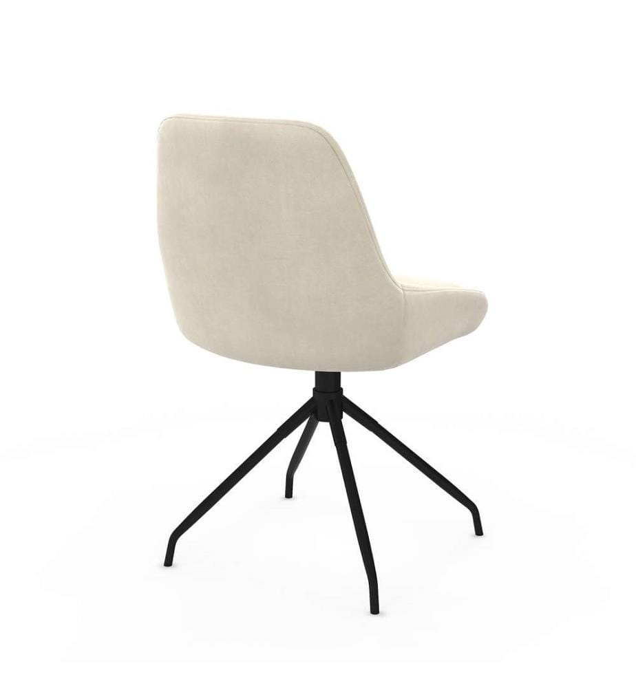 Set of 2 Olivia chairs, swivel seat, metal legs - Cream