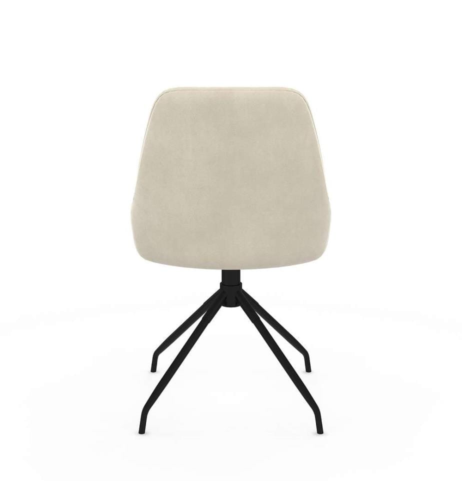 Set of 2 Olivia chairs, swivel seat, metal legs - Cream
