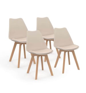 Set of 4 Nordia Chairs 46 x 51 x 79.5 cm - Beige