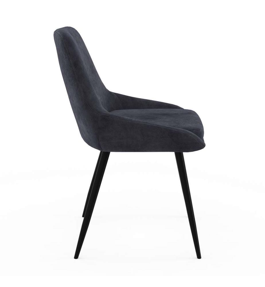 Set of 6 Olivia Chairs - Dark grey and metal