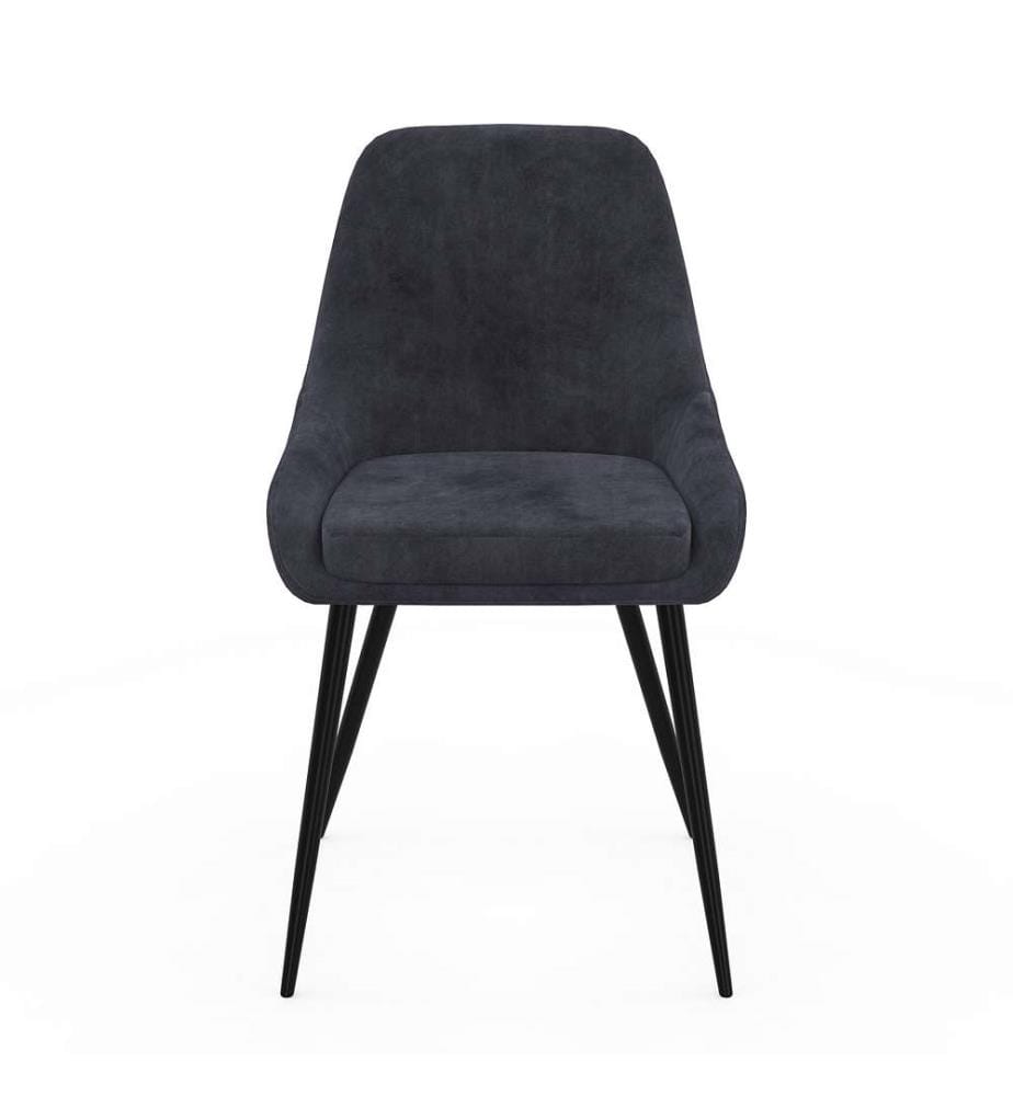 Set of 6 Olivia Chairs - Dark grey and metal