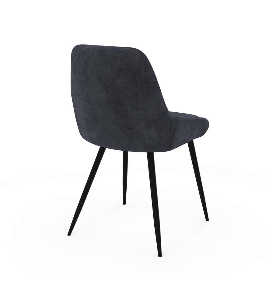 Set of 6 Olivia Chairs - Dark grey and metal