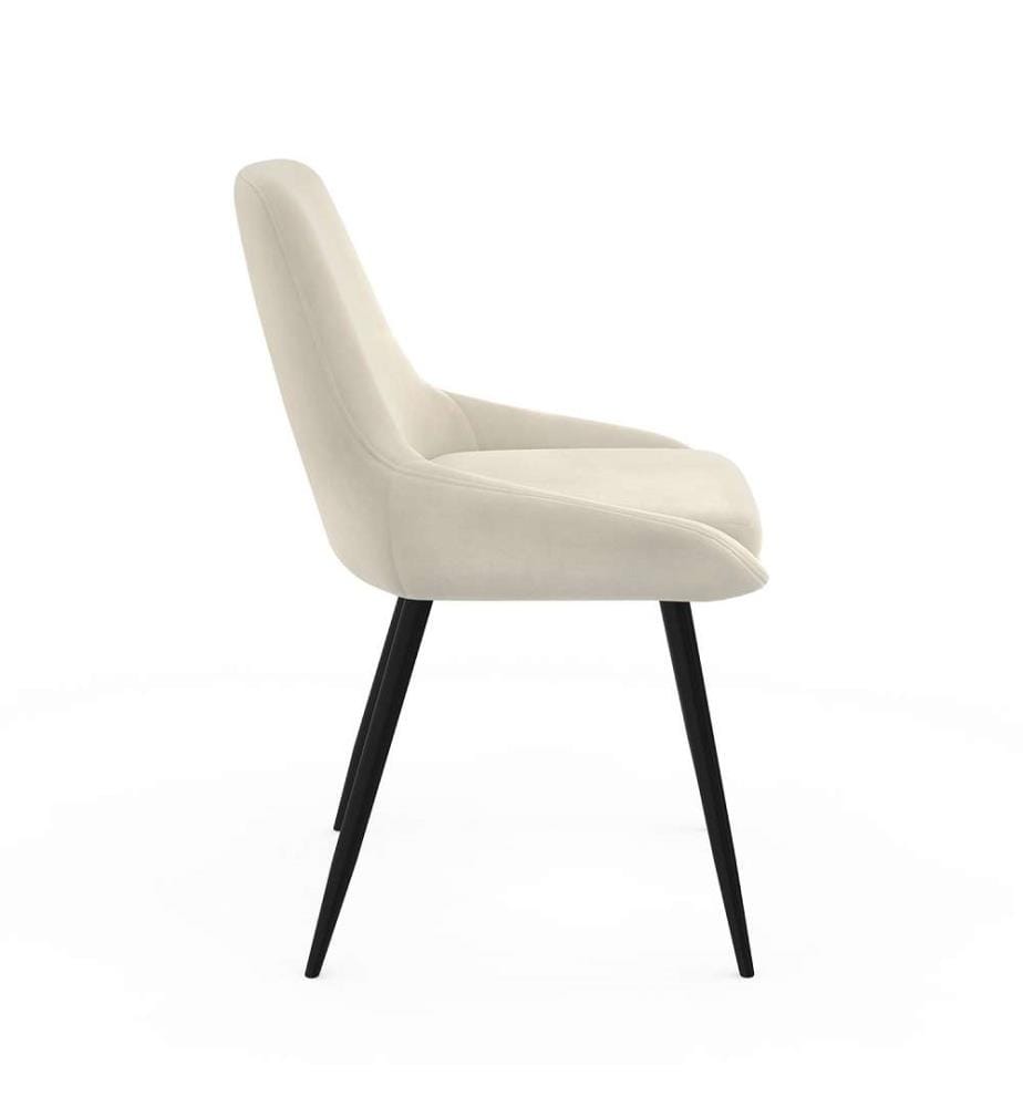 Set of 6 Olivia Chairs - Cream and Metal