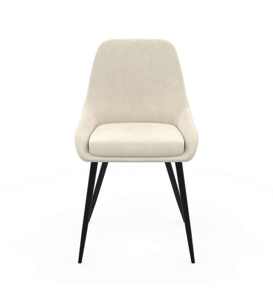 Set of 6 Olivia Chairs - Cream and Metal