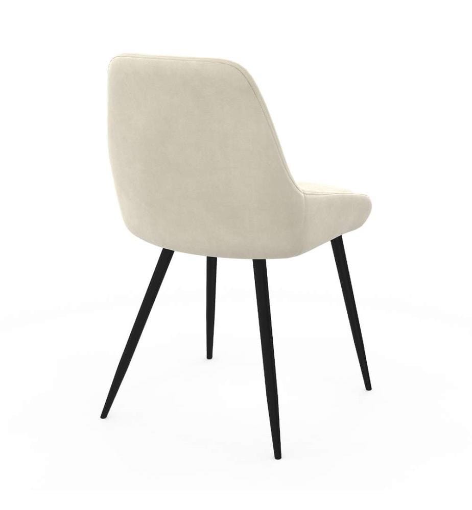 Set of 6 Olivia Chairs - Cream and Metal