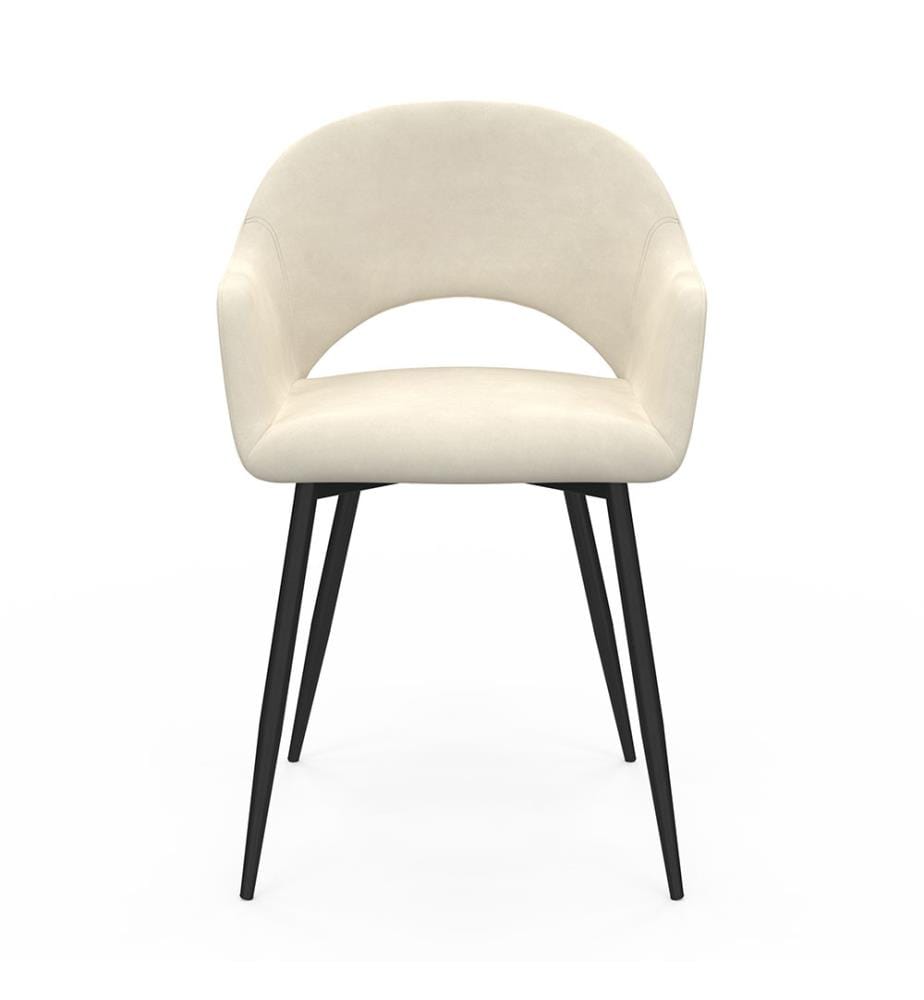 Set of 2 Rebecca Chairs - Cream and Black