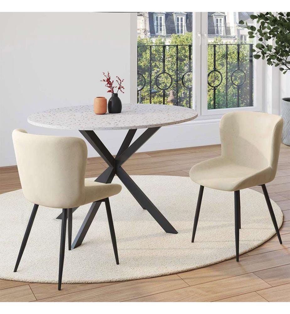 Set of 2 Taylor Chairs - Cream and Black