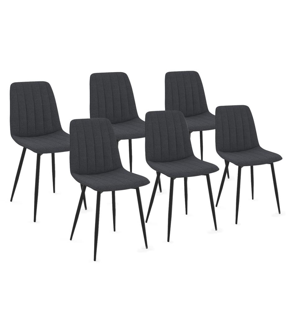 Set of 6 Fiona Chairs - Dark grey