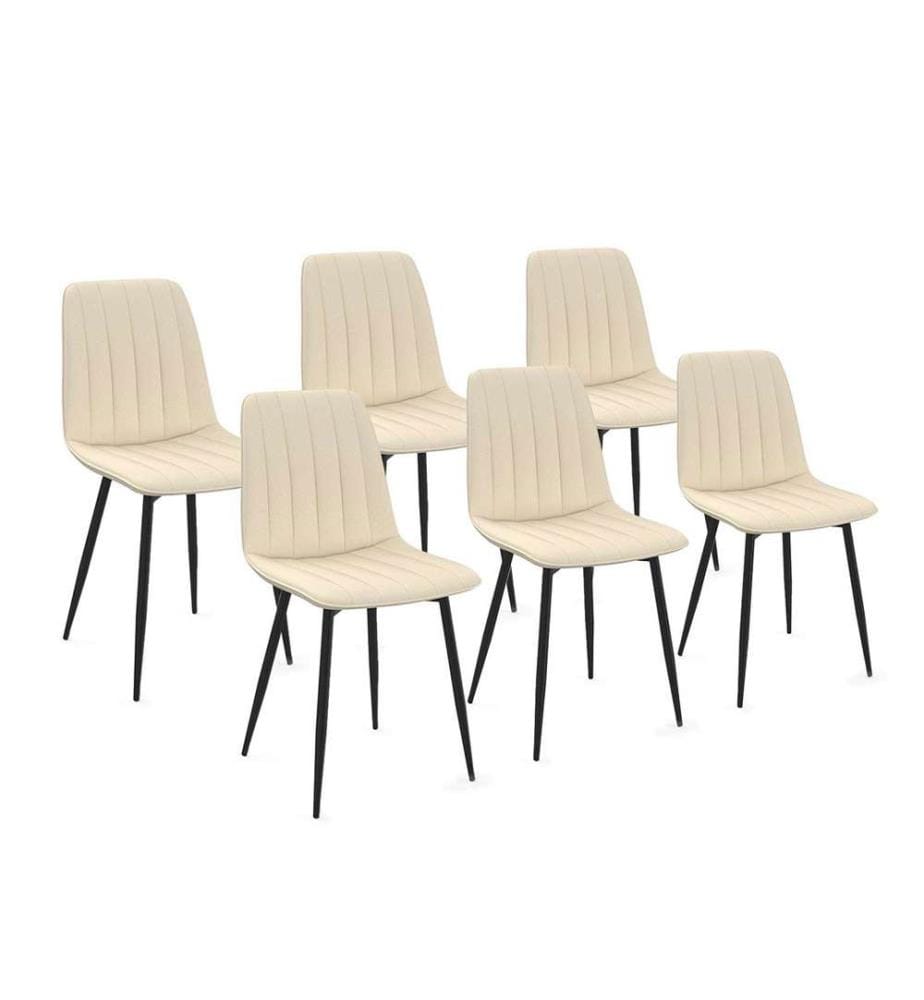 Set of 6 Fiona Chairs - Beige