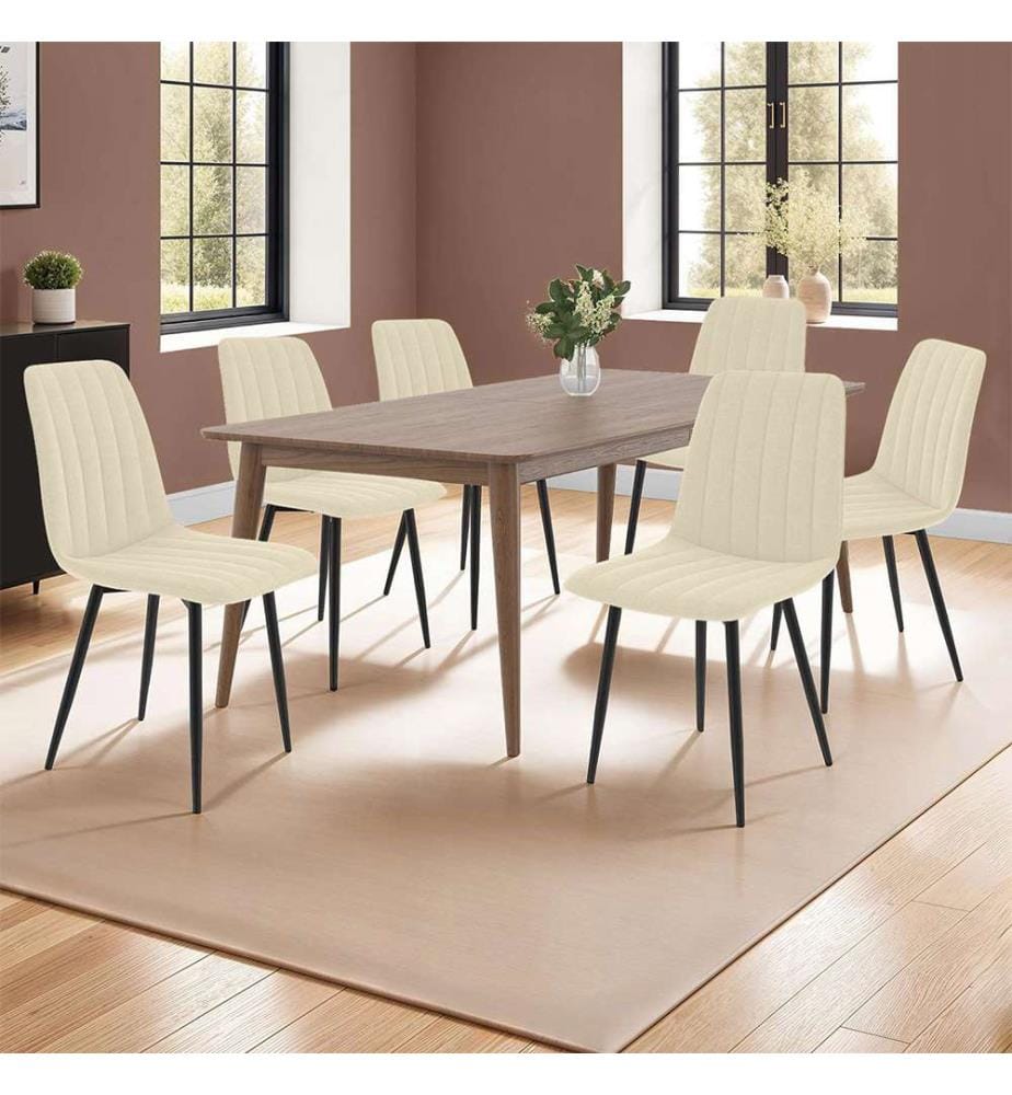 Set of 6 Fiona Chairs - Beige