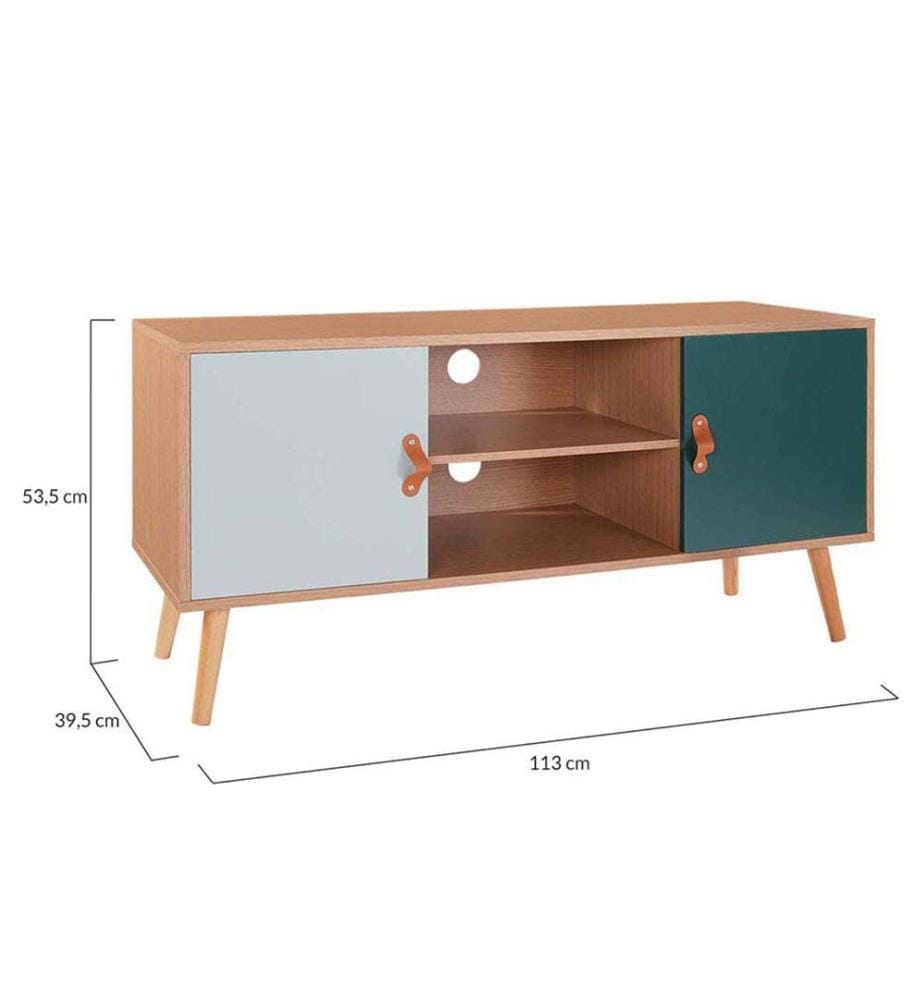 Aria TV Unit 113 x 39.5 x 53.5 cm - Grey & Green