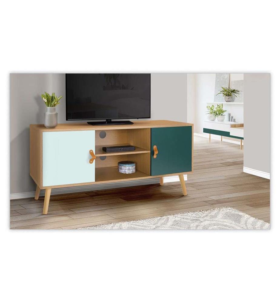 Aria TV Unit 113 x 39.5 x 53.5 cm - Grey & Green