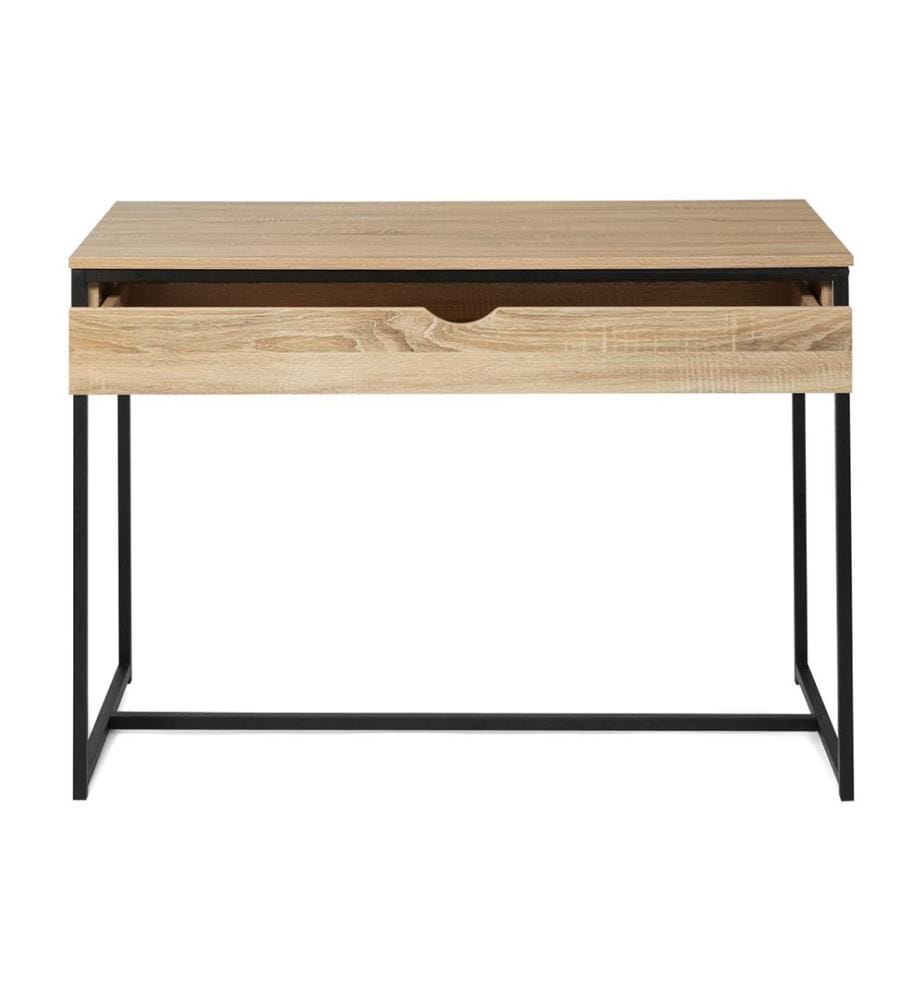 Memphis Desk 110x75cm - Black and Light Brown