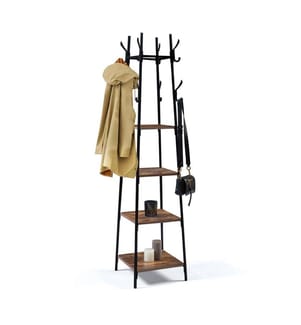 Elize Coat Rack 40 x 40 x 170 cm - Black & Brown