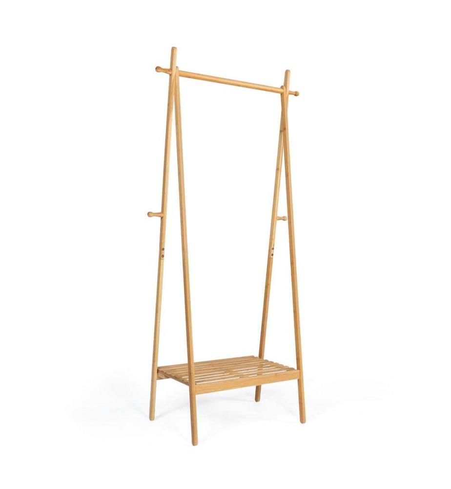 Maya Folding Bamboo Clothes Rack - Light Brown