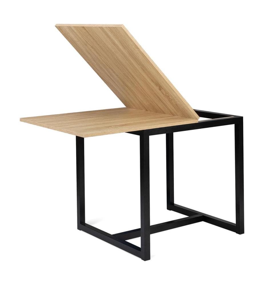 Memphis Extensible Dining Table 160 x 78 x 78 cm - Brown & Black