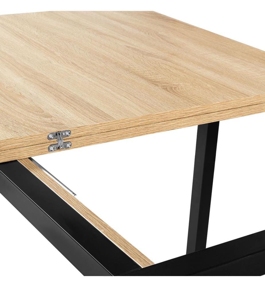 Memphis Extensible Dining Table 160 x 78 x 78 cm - Brown & Black
