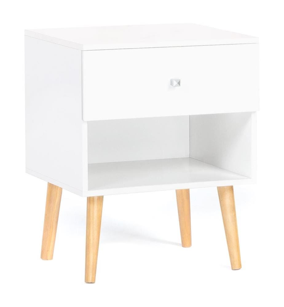 Set of 2 Emmie Bedside Tables with 1 Drawer 40 x 34 x 50 cm - White