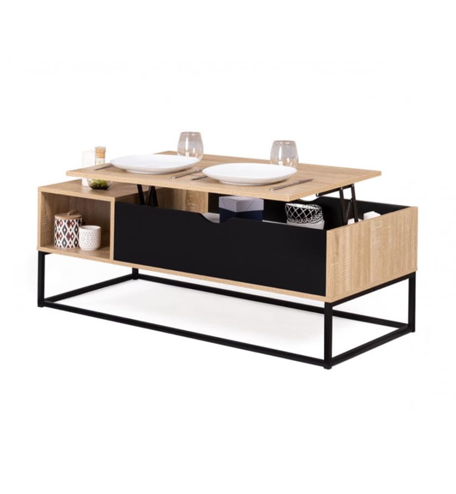 Manhattan Coffee Table 110 x 55 x 44.5 cm - Brown & Black