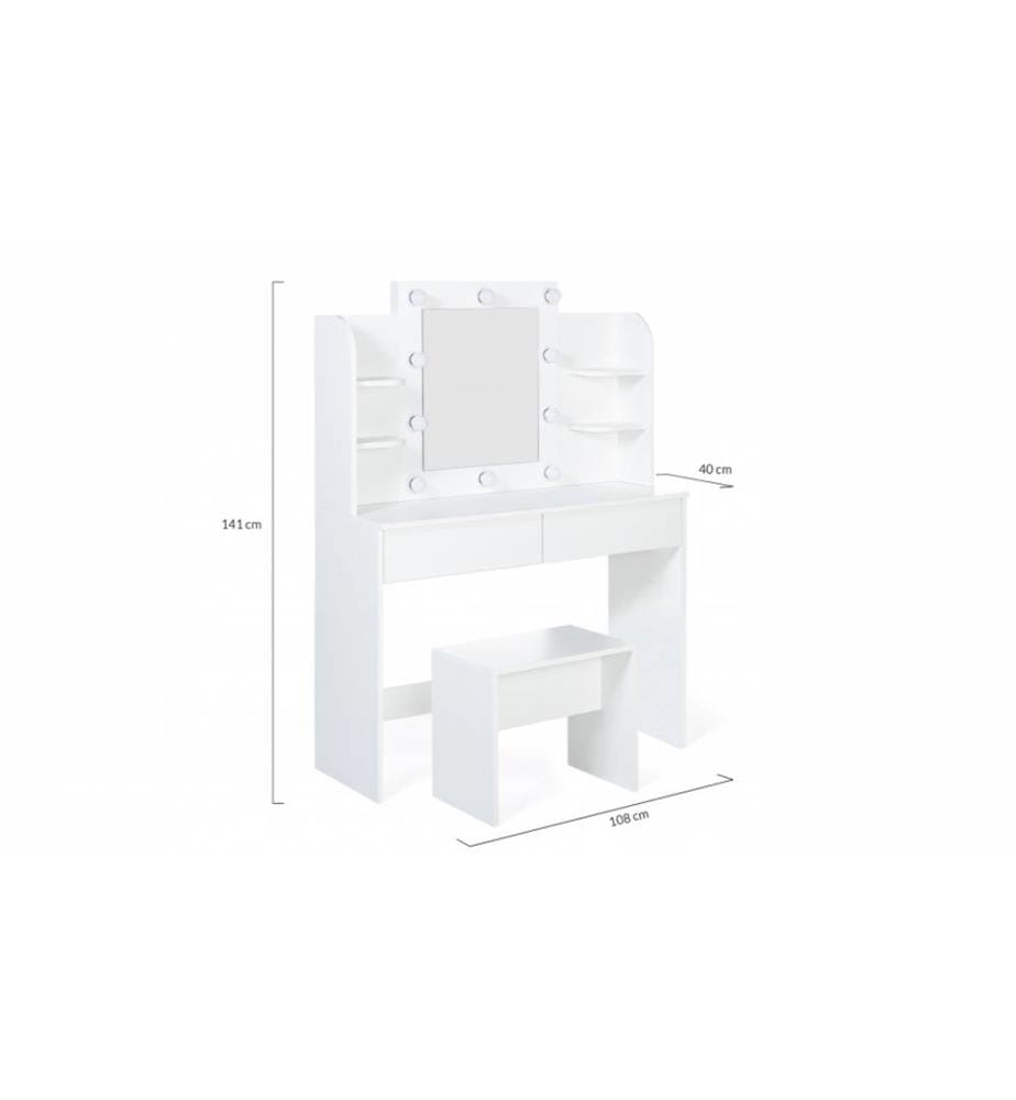 Zita dressing table 108x40x141cm - White