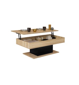 Tania Coffee Table 110 x 60 x 40 - 53 cm - Wood & Black