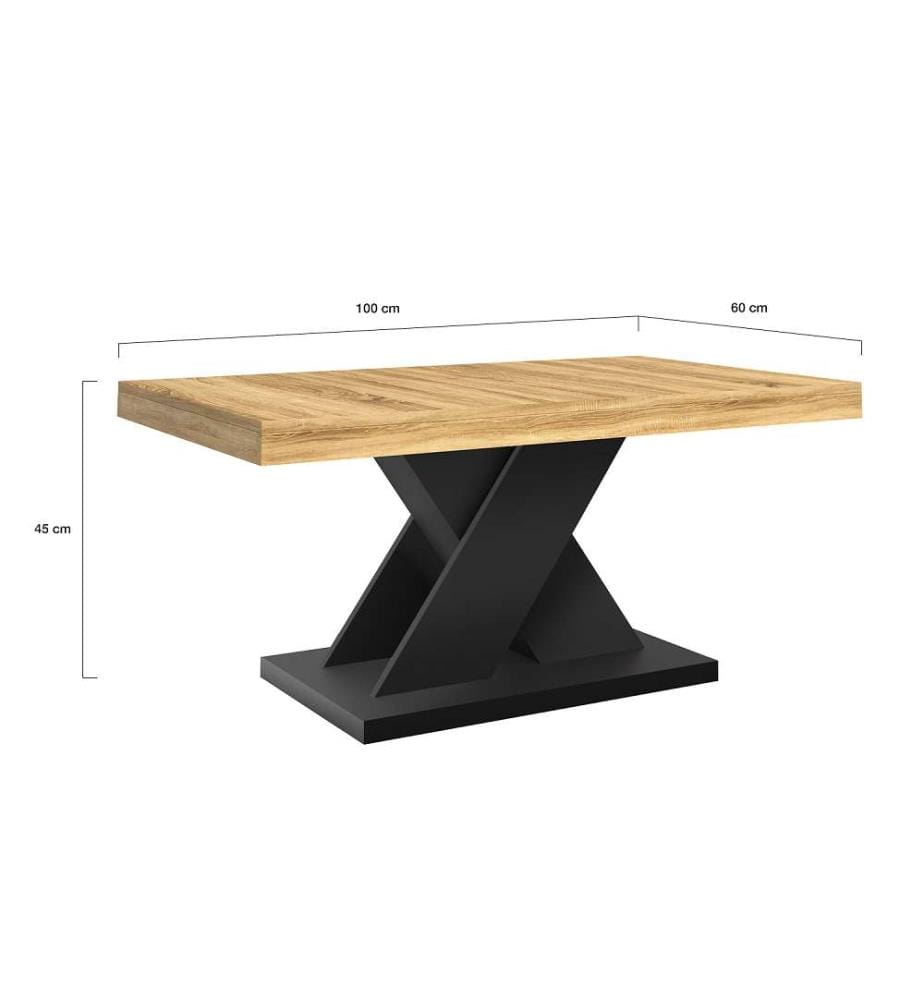 Alexia Coffee Table 100 cm - Wood and Black