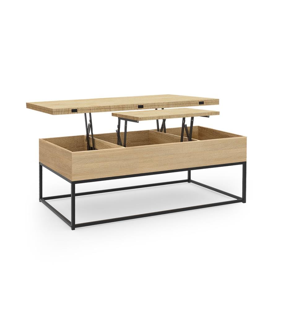 Memphis Liftable and Extendable Coffee Table with Folding Top 100 x 55 x 40.5/54.5cm - Wood
