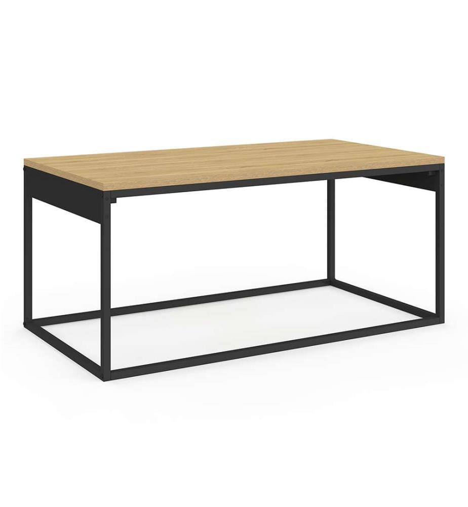 Memphis coffee table with lift-up wood top and black legs L90cm