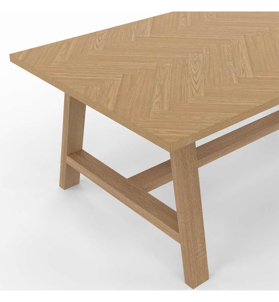 Gustave chevron effect coffee table L110cm - Brown