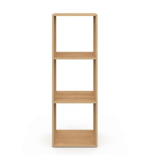 Faustine cube storage unit with 3 slatted-effect compartments