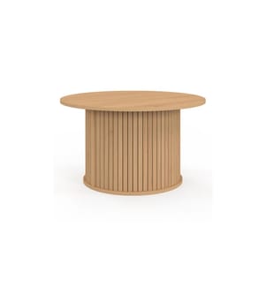 Albane round coffee table with slatted legs