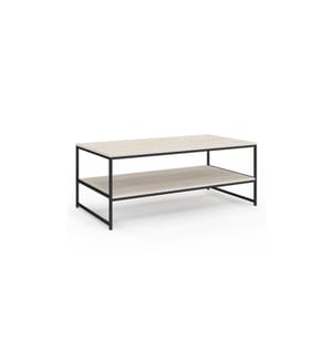 Memphis double tray travertine effect coffee table 113cm